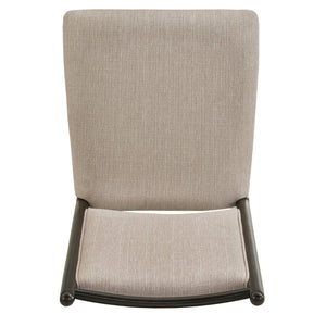 Alta Upholstered Dining Chair Set Rubberwood Frame Beige Fabric Pair
