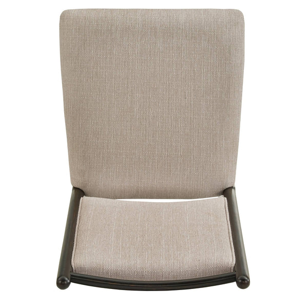 Alta Upholstered Dining Chair Set Rubberwood Frame Beige Fabric Pair