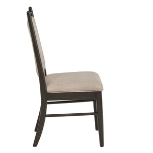 Alta Upholstered Dining Chair Set Rubberwood Frame Beige Fabric Pair