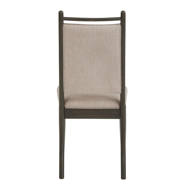 Alta Upholstered Dining Chair Set Rubberwood Frame Beige Fabric Pair