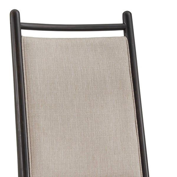 Alta Upholstered Dining Chair Set Rubberwood Frame Beige Fabric Pair