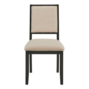 Alta Boucle Upholstered Dining Chair Set with Solid Wood Legs Mid-century Modern Style
