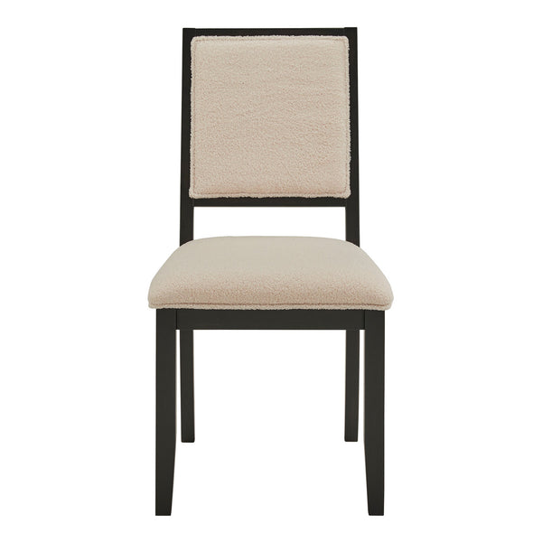Alta Boucle Upholstered Dining Chair Set with Solid Wood Legs Mid-century Modern Style