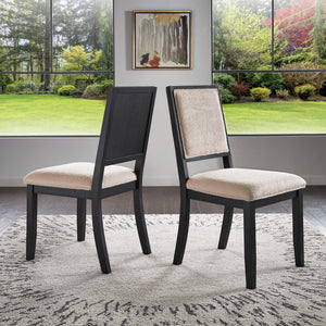 Alta Boucle Upholstered Dining Chair Set with Solid Wood Legs Mid-century Modern Style