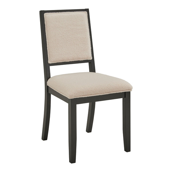Alta Boucle Upholstered Dining Chair Set with Solid Wood Legs Mid-century Modern Style