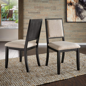 Alta Boucle Upholstered Dining Chair Set with Solid Wood Legs Mid-century Modern Style
