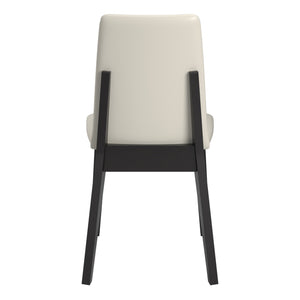 Alta Faux Leather Dining Chair Set of Two with Curved Back and Rubberwood Legs for Dining Rooms