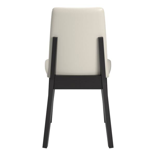 Alta Faux Leather Dining Chair Set of Two with Curved Back and Rubberwood Legs for Dining Rooms