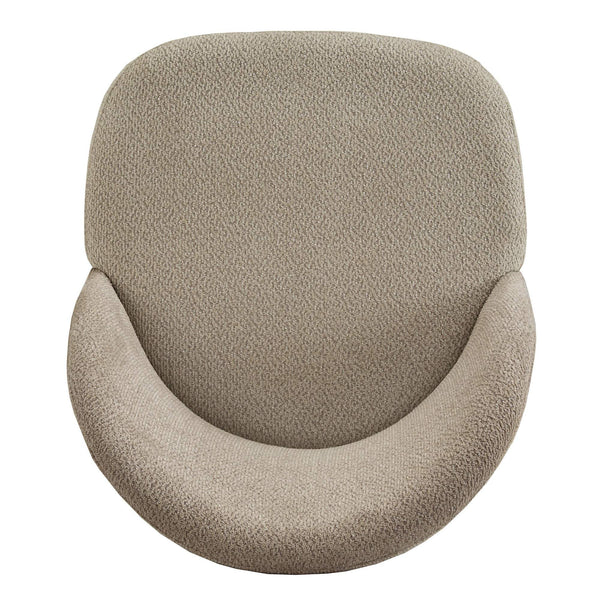 Alta Taupe Fabric Dining Chair Set Rubberwood Frame Curved Ergonomic Seat