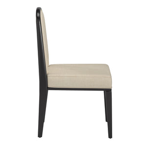 Alta Cream Fabric Upholstered Dining Chair Set with Rubberwood Tapered Legs