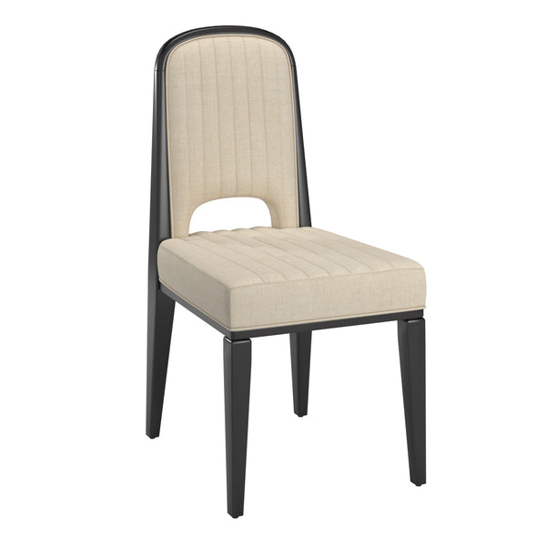Alta Cream Fabric Upholstered Dining Chair Set with Rubberwood Tapered Legs