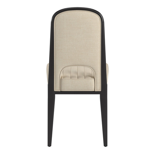 Alta Cream Fabric Upholstered Dining Chair Set with Rubberwood Tapered Legs