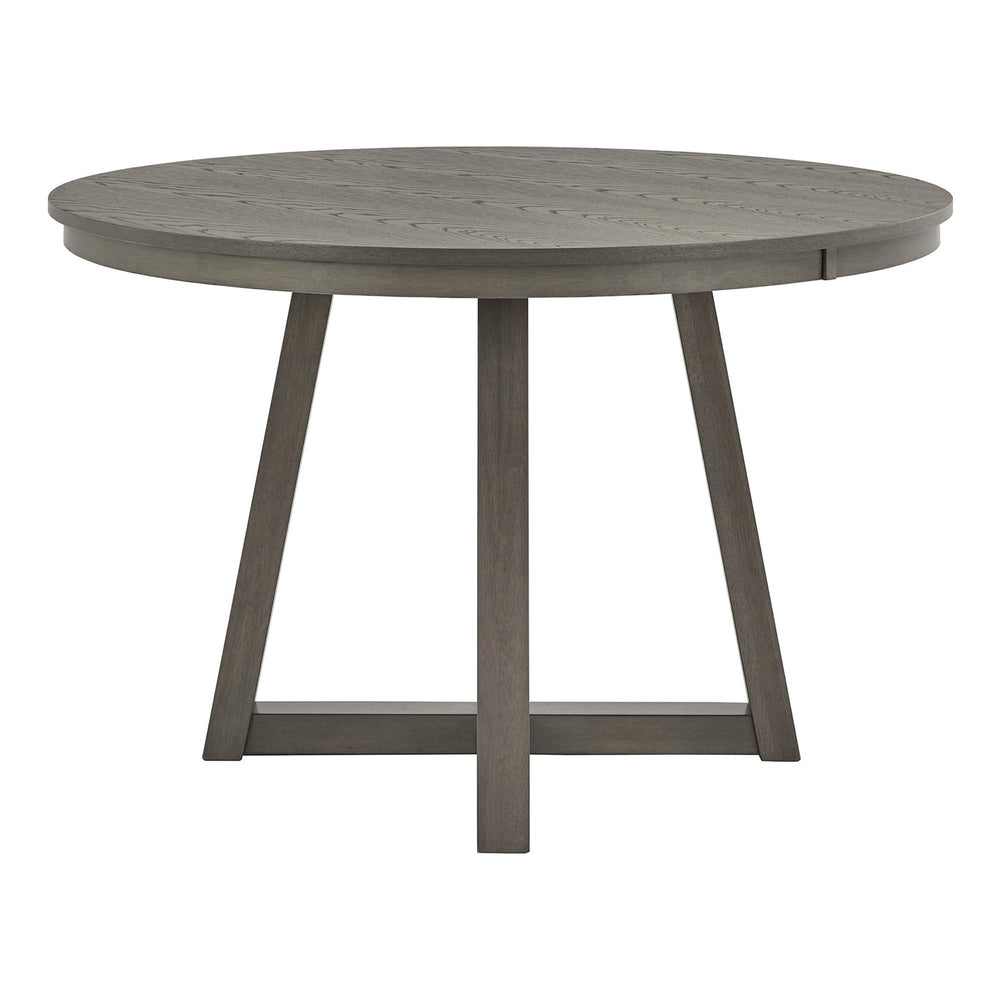 Homelegance Alta 48 Inch Round Pedestal Dining Table Seats Four with Geometric Rubberwood Base Grey 332GA-48RD