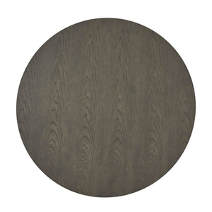 Alta 48 Inch Round Pedestal Dining Table Seats Four with Geometric Rubberwood Base