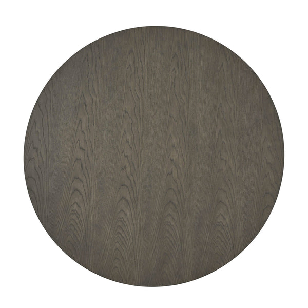 Alta 48 Inch Round Pedestal Dining Table Seats Four with Geometric Rubberwood Base