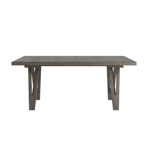 Alta 90 Inch Rectangular Dining Table Geometric Base Seats Eight Rustic Modern Style