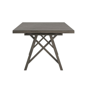 Alta 90 Inch Rectangular Dining Table Geometric Base Seats Eight Rustic Modern Style