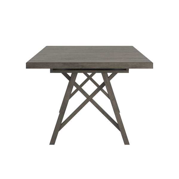 Alta 90 Inch Rectangular Dining Table Geometric Base Seats Eight Rustic Modern Style