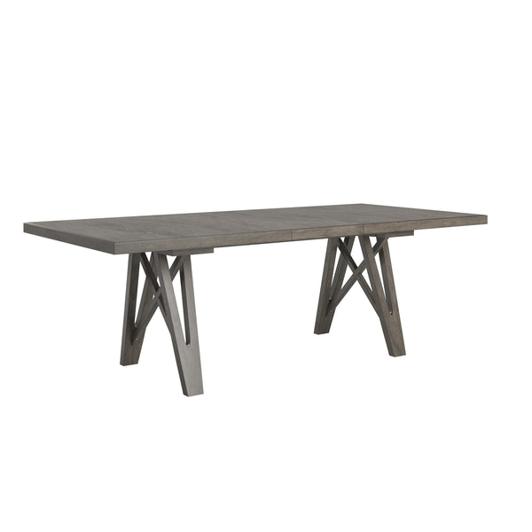 Alta 90 Inch Rectangular Dining Table Geometric Base Seats Eight Rustic Modern Style