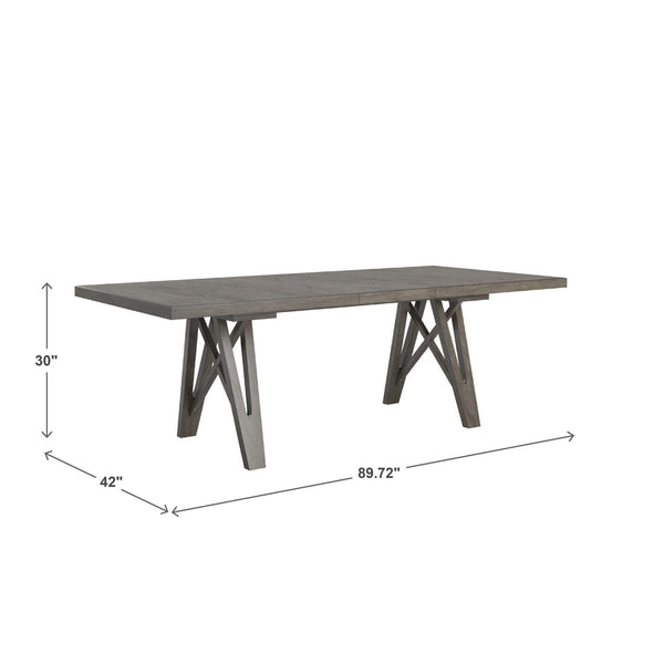 Alta 90 Inch Rectangular Dining Table Geometric Base Seats Eight Rustic Modern Style