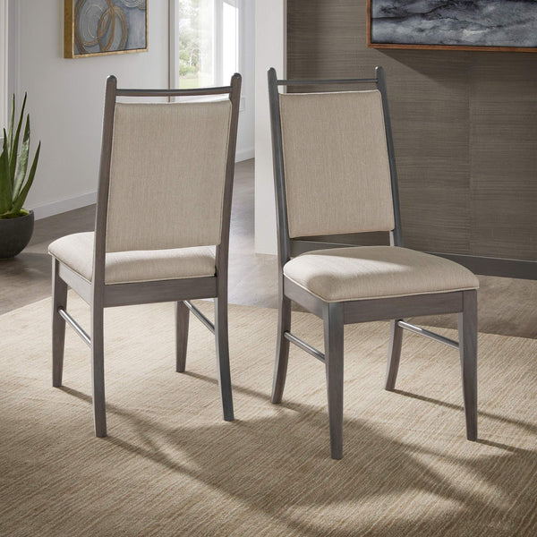 Alta Beige Fabric Upholstered Dining Chair Set with Rubberwood Frame