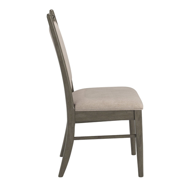 Alta Beige Fabric Upholstered Dining Chair Set with Rubberwood Frame