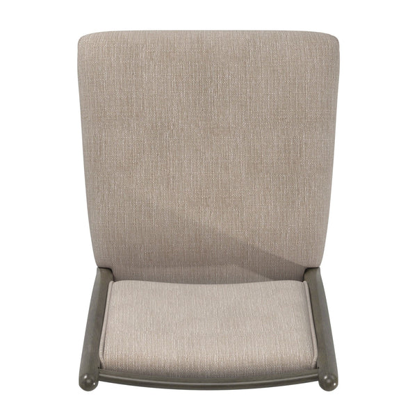 Alta Beige Fabric Upholstered Dining Chair Set with Rubberwood Frame