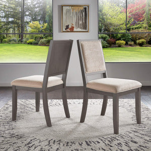 Alta Boucle Upholstered Dining Chair Set with Solid Wood Legs Mid-century Modern Style