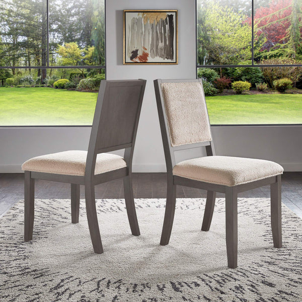 Alta Boucle Upholstered Dining Chair Set with Solid Wood Legs Mid-century Modern Style