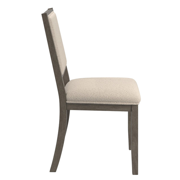 Alta Boucle Upholstered Dining Chair Set with Solid Wood Legs Mid-century Modern Style