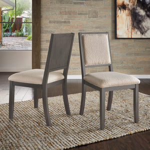 Alta Boucle Upholstered Dining Chair Set with Solid Wood Legs Mid-century Modern Style