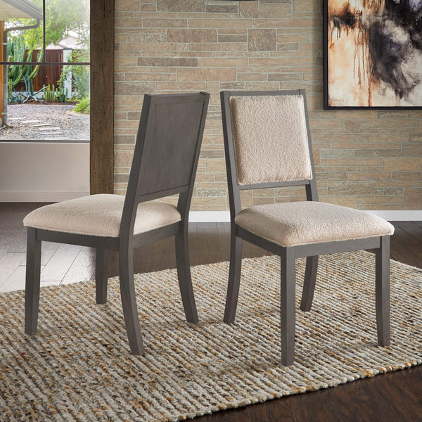 Alta Boucle Upholstered Dining Chair Set with Solid Wood Legs Mid-century Modern Style