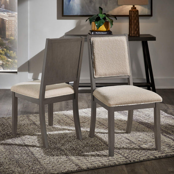 Alta Boucle Upholstered Dining Chair Set with Solid Wood Legs Mid-century Modern Style