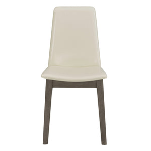 Alta Faux Leather Dining Chair Set of Two with Curved Back and Rubberwood Legs for Dining Rooms