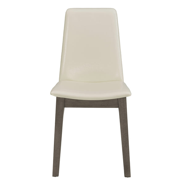 Alta Faux Leather Dining Chair Set of Two with Curved Back and Rubberwood Legs for Dining Rooms