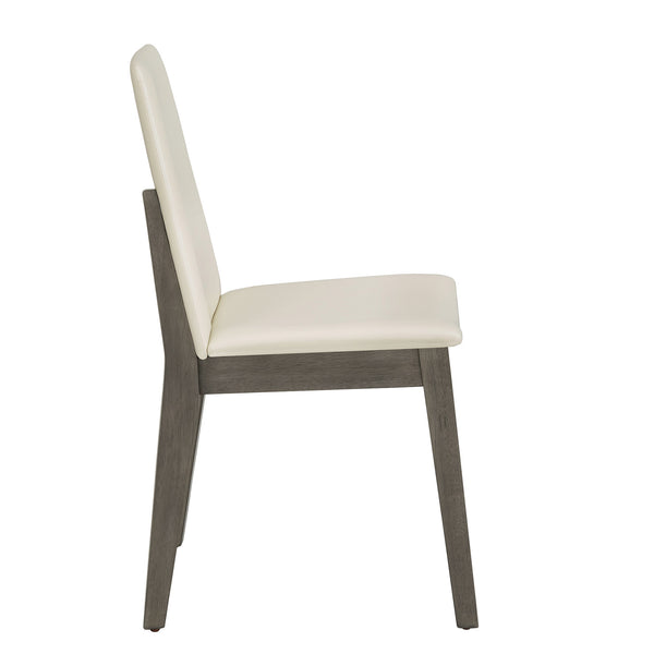 Alta Faux Leather Dining Chair Set of Two with Curved Back and Rubberwood Legs for Dining Rooms