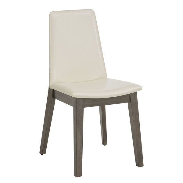 Alta Faux Leather Dining Chair Set of Two with Curved Back and Rubberwood Legs for Dining Rooms