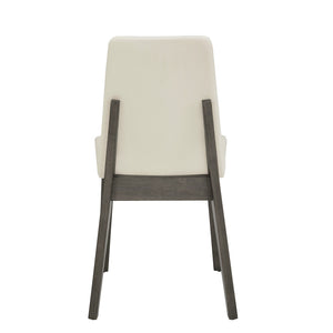 Alta Faux Leather Dining Chair Set of Two with Curved Back and Rubberwood Legs for Dining Rooms