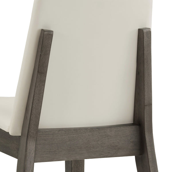 Alta Faux Leather Dining Chair Set of Two with Curved Back and Rubberwood Legs for Dining Rooms
