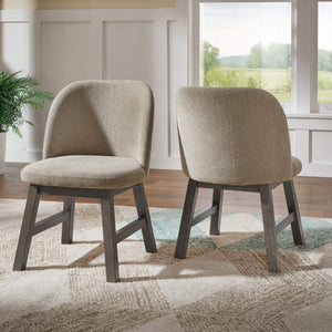 Alta Taupe Upholstered Rubberwood Dining Chair Set for Modern Interiors