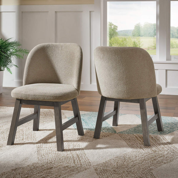 Alta Taupe Upholstered Rubberwood Dining Chair Set for Modern Interiors