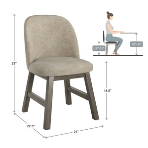 Alta Taupe Upholstered Rubberwood Dining Chair Set for Modern Interiors