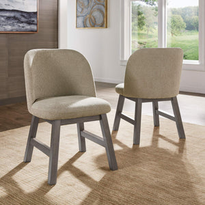 Alta Taupe Upholstered Rubberwood Dining Chair Set for Modern Interiors