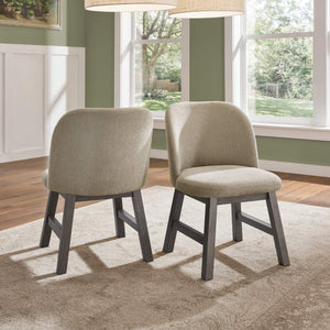 Alta Taupe Upholstered Rubberwood Dining Chair Set for Modern Interiors