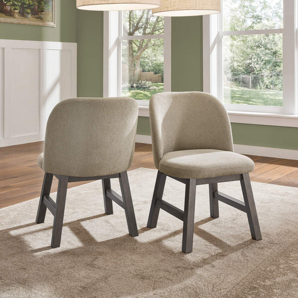 Alta Taupe Upholstered Rubberwood Dining Chair Set for Modern Interiors