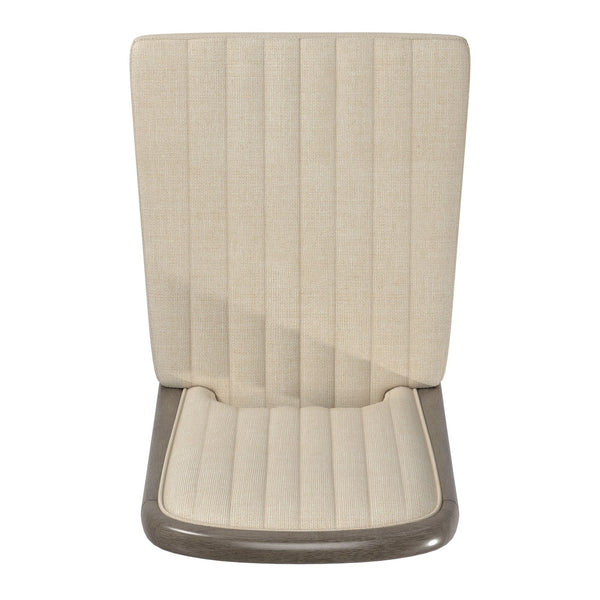 Alta Channel-stitched Fabric Dining Chairs Set of 2 with Tapered Wood Legs