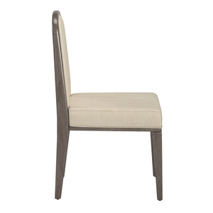 Alta Channel-stitched Fabric Dining Chairs Set of 2 with Tapered Wood Legs