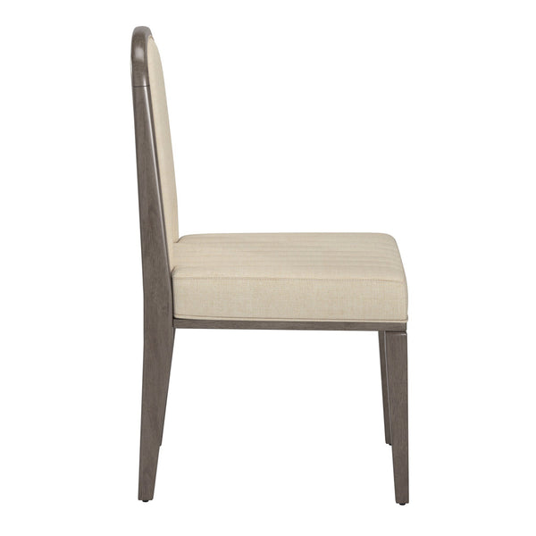 Alta Channel-stitched Fabric Dining Chairs Set of 2 with Tapered Wood Legs