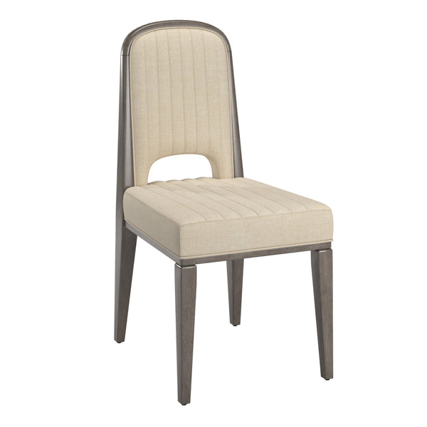 Alta Channel-stitched Fabric Dining Chairs Set of 2 with Tapered Wood Legs