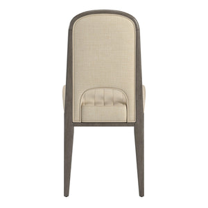 Alta Channel-stitched Fabric Dining Chairs Set of 2 with Tapered Wood Legs